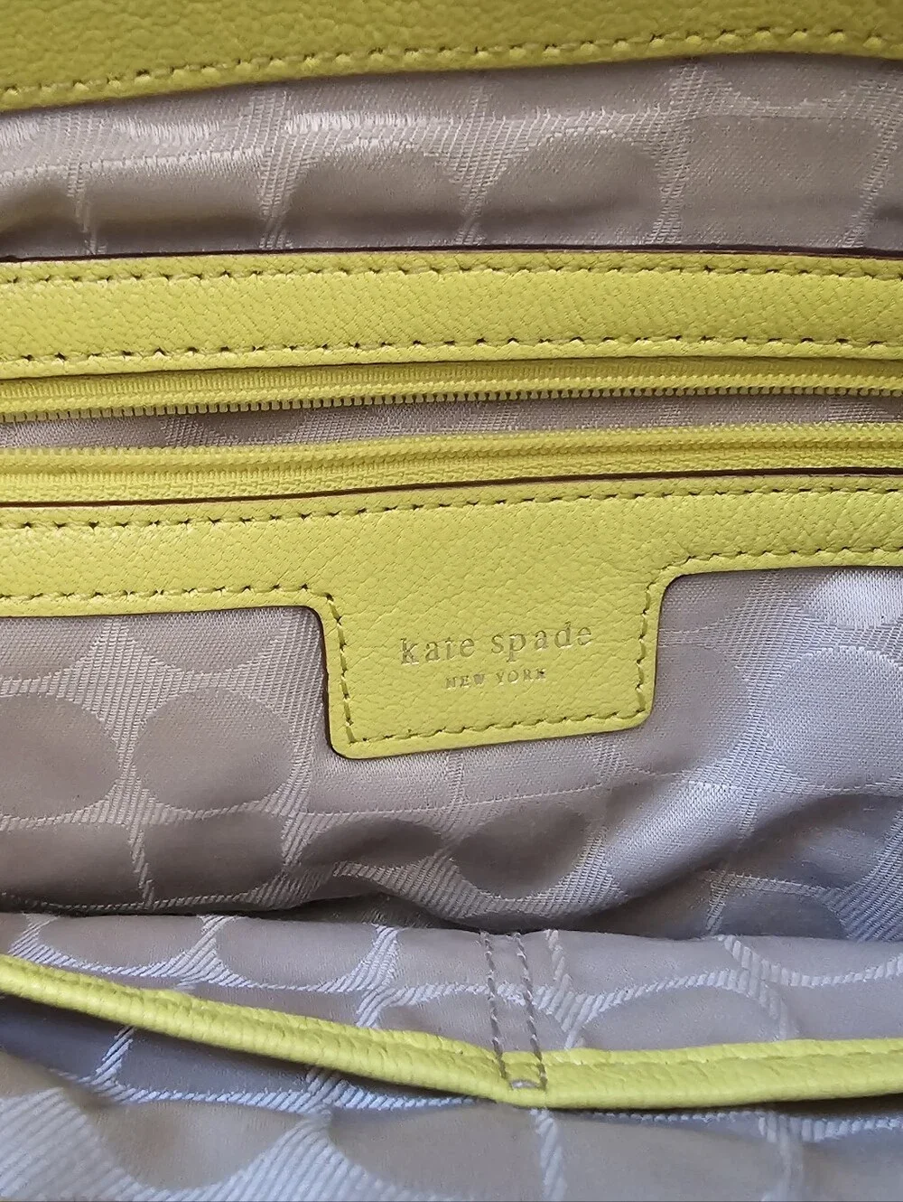 Kate Spade Cream with Yellow Lrather Envelope Purse With Strap